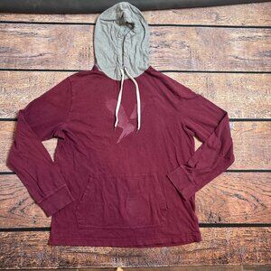 American Eagle Super Soft Hoodie Mens M Burgundy Logo Lightweight 90s Y2K Fall